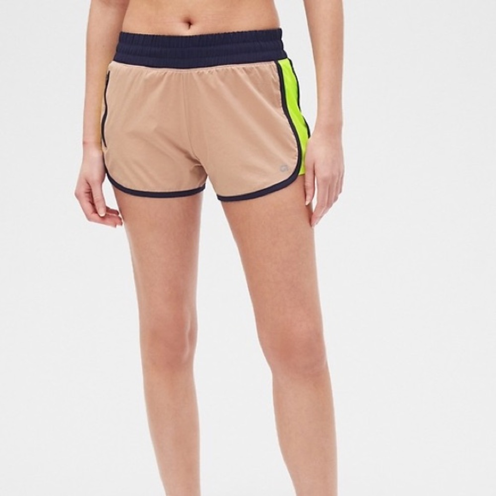 GAP Beige and Bright Green Athletic Shorts